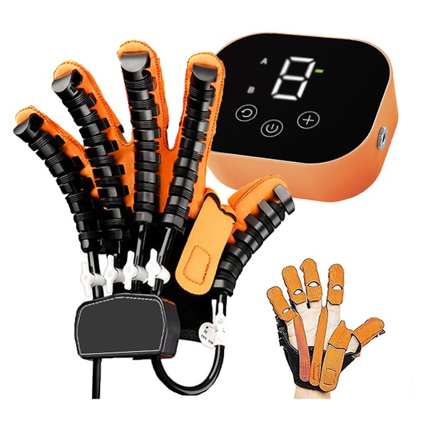 ASHLGQB Hand Rehabilitation Robot Gloves, Adjustable Strength, Rechargeable Rehab Trainer