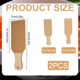 Pack of 2 Gnocchi Board, Wooden Pasta Board, Pasta Accessories, Pasta Maker, Rolling Pin, Gnocchi Pasta Board, Macaroni Pasta Machine, Cavarola Roll for Pasta Cutlery, Italian Pasta Making