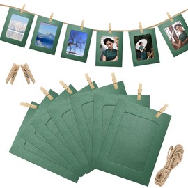 Enenes Photo Frame 4 x 6 Inch Kraft Paper Picture Frame 20 Pieces DIY Cardboard Photo Frame with Wooden Clips and Jute Twine