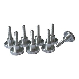 PrecisionGeek - Knurled screws M4 x 16mm, Aluminum, 16mm diameter, with shoulder, straight knurled screws DIN 464 M4 x 16mm (8 pieces)