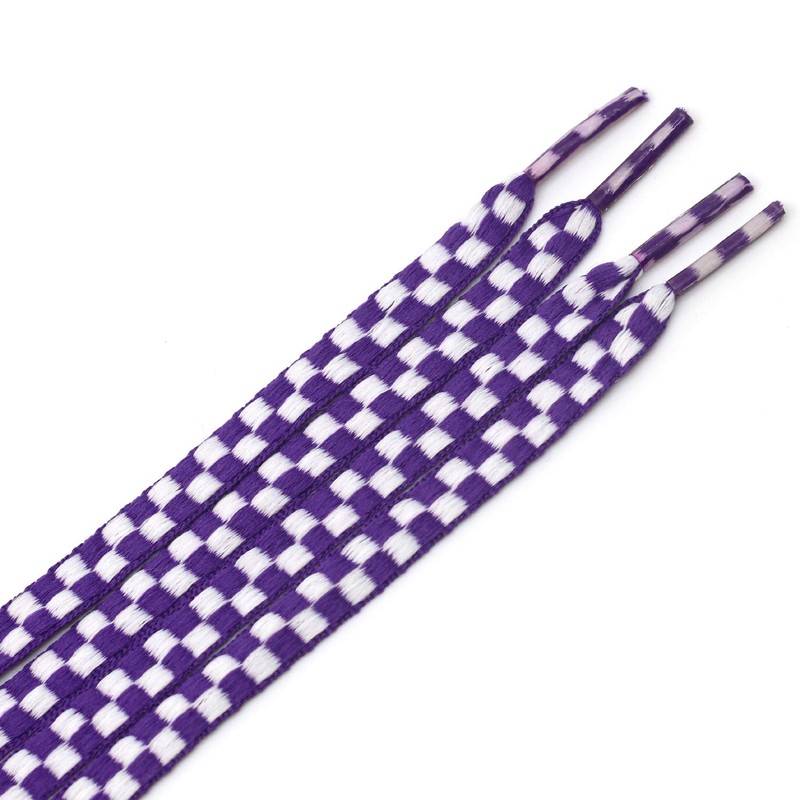 YJRVFINE Flat Checkered Shoe Laces: Wide 5/16" Patterned Shoelaces for
