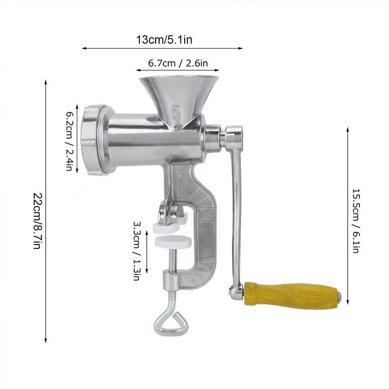 Household Aluminum Alloy Manual Sausage Meat Grinder Pepper Spice Grinding