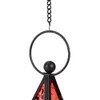 Moroco Iron Style Coloured Glasses Lantern Garden Outdoor Terrace Ornament(Black)