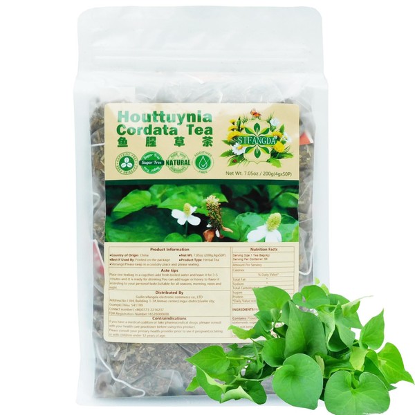 SIFANGDA Houttuynia Cordata Tee 鱼腥草 7.05oz(200g,4gx50P) Einzelverpackung Kräutertee Ersatztee Gesundheitstee