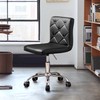 VECELO PU Leather Mid-Back Armless Desk Chair Adjustable Height 360°