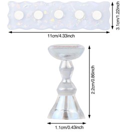 YOVOY Nail Tip Stand, Nail Practice Stand, Wavy Aurora Transparent Nail Tip Display Stand, Acrylic Manicure Tools, Nail Practice Supplies, Hand Nail Exercise Pedestal, Art Tip Stand, Set of 10