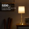 Folux Cordless Gold LED Table lamp, 5200-mAh Rechargeable Battery, 3-Level