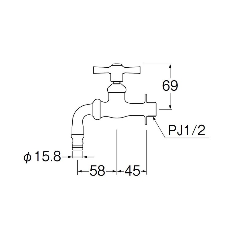 SANEI Y126YV-13 Home Faucet for Watering One-Touch Hose Connection