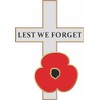 Cross and Single Poppy Car Sticker - in Support of