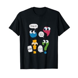 Funny Punctuation Marks Cute and Humorous Cartoon Characters T-Shirt