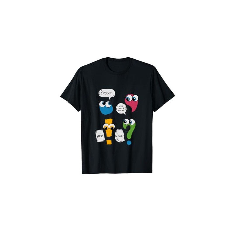 Funny Punctuation Marks Cute and Humorous Cartoon Characters T-Shirt