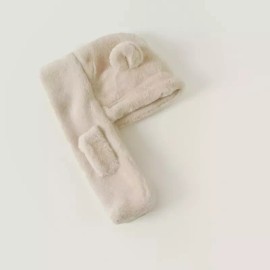 KH Gorro Con Bufanda Calientito Orejas Oso Bebé Niños Afelpado