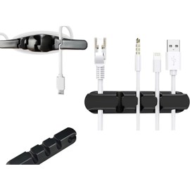 OYE 2PCS Cable Holder Clips, Cable Management Cord Organiser Clips Silicone Adhesive + Wall Mounted Cable Organiser - for Home, Office, Car - Cable Management & Desk Organisation for Power Cords