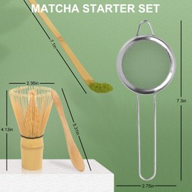Numola 4pcs Matcha Set with Traditional Starter Set, Matcha Whisk Set for Tea Lovers, Matcha Kit Accessories for Whisk, Traditional Tea Scoop, Matcha Spoon, Matcha Sifter
