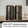 Cosumy Espresso Cups, Black, Set of 4, Made of Ceramic,