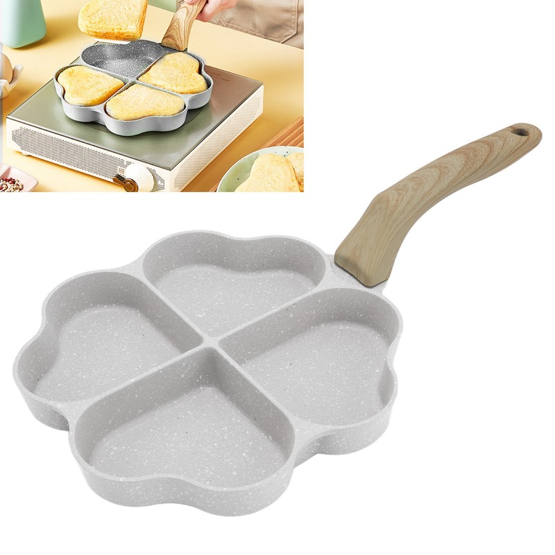Egg Frying Pan Nonstick Heart Shaped 4 Cup Uniform Heating