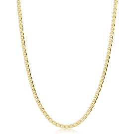 Solid 14k Yellow Gold Filled 3.4 mm Mariner Link Chain Necklace for Men and Women (16-36 inch), Metal