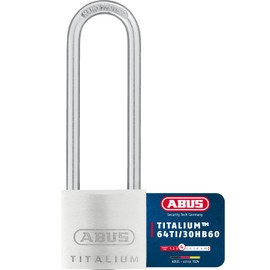 ABUS Titalium 64TI/30HB60 Padlock with High Shackle - Cellar Lock with Special Aluminium Lock Body - Hardened Steel Shackle - ABUS Security Level 4