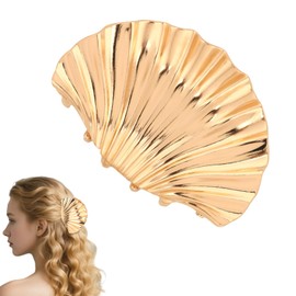GAFATORY Shell Metal Claw Clips Large Gold Sea Shell Hair Accessories for Women Girls Fashion Hair Clips for Thick Hair