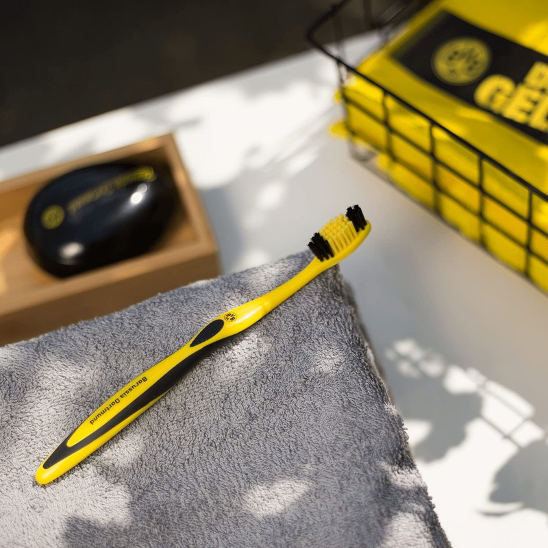 Borussia Dortmund BVB Emblem-Zahnbürste, Schwarz/Gelb