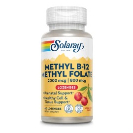 Vitamina B12, metilcobalamina E, folato de metilo, sabor a cereza, 60%