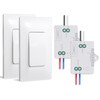 Milfra 2 Pack Wireless Light Switch and Receiver Kit（2 Pack）
