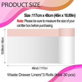 Naielfopet 30 Count 46" x 19" Jumbo Cat Litter Trash Bags with Drawstring, Extra Large Heavy Duty Cat Waste Bags for Top-open Kitty Litter Pan (Unscented)