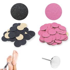 Wekuw Pack of 101 Sanding Discs Pedicure Feet Grinder Sandpaper Sanding Disc Pedicure Tool Discs Pad Callus Removal Foot Care Sandpaper for Cracked Heels Hard Dead Skin (25 mm)