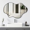Tanmicoshomy Black Bathroom Mirror 24x36 Inch, Asymmetrical Framed Wall Mirrors