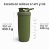 SmartShake Reforce Verde Botella Mezcladora de Acero Inoxidable 900 ml,