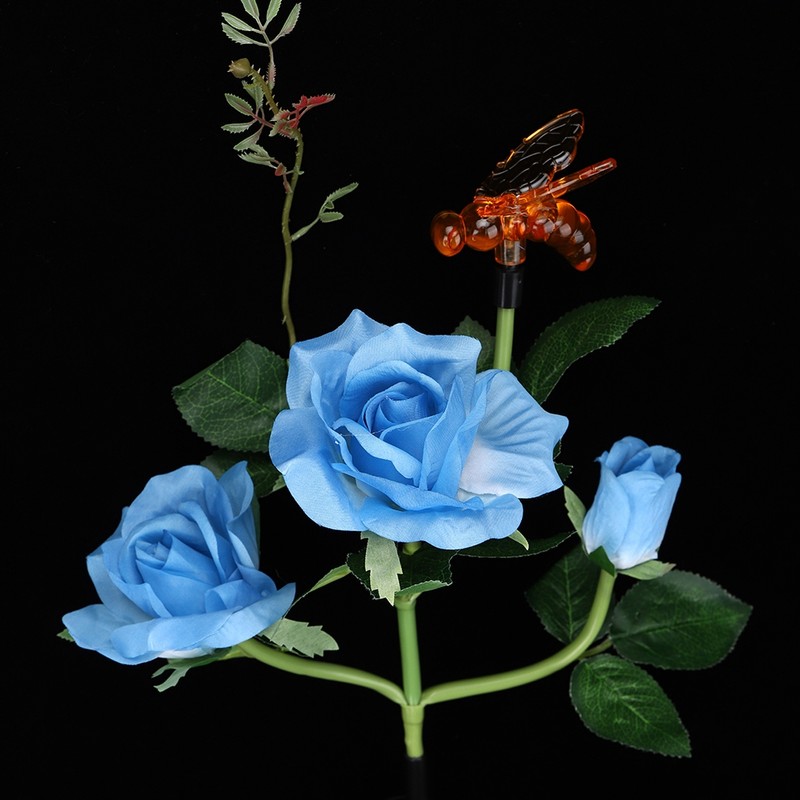 Outdoor Solar Powered LED Light Rose Flower Simulation Bee Lamp