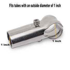 BENLIUDH Fence End Rail T Clamp 1 inch, Stainless Steel Chain Link Fence Parts Pipe Clamp with Bolt and Nut (4pcs)