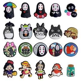 Thapncow Set of 20 Cartoon Shoe Decorations, Cute Shoe Decorations, PVC Shoe Decorations, Kids Shoe Decorations, for Decorating Teen, Women and Men Shoes