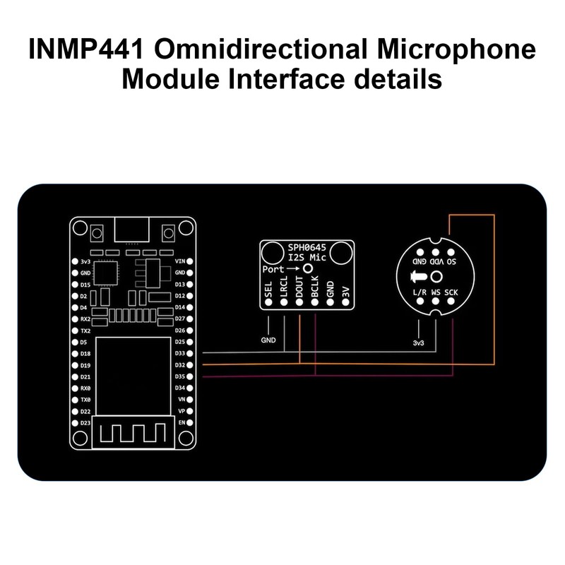 AYWHP Pack of 3 INMP441 Omnidirectional Microphone Module 24 Bit