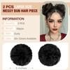 Qunlinta 2 PCS Large Messy Bun Hair Piece, Thick Wavy