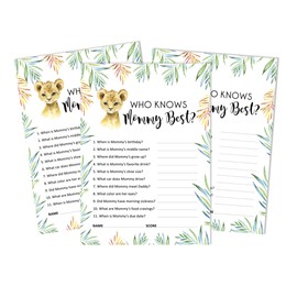 Inkdotpot Baby Cheetah Jungle Animals Who Knows Mommy Best Baby Shower Game Cards Fun Activity Cards Set Of 50 Party Theme