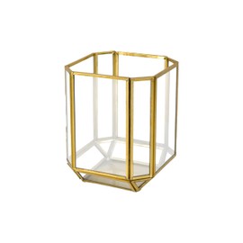 Serene Spaces Living 6" Aurea Votive Holder, Gold Metal and Glass Candle Holder - Elegant Decorative Centerpiece for Home, Parties, Weddings, Holidays, Special Occasions, Vase, Catchall, Organizer
