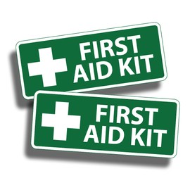 Real Sticky Green First Aid Sticker 1st Safety Alert OSHA Rescue Kit Red Cross Emergency DIY