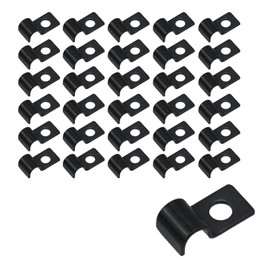 Wealrit 30 Pcs Black One Hole Pipe Straps Pipe Clamps for Conduit Reinforced Rib For EMT Conduit Pipe Fixing(12mm/0.47")