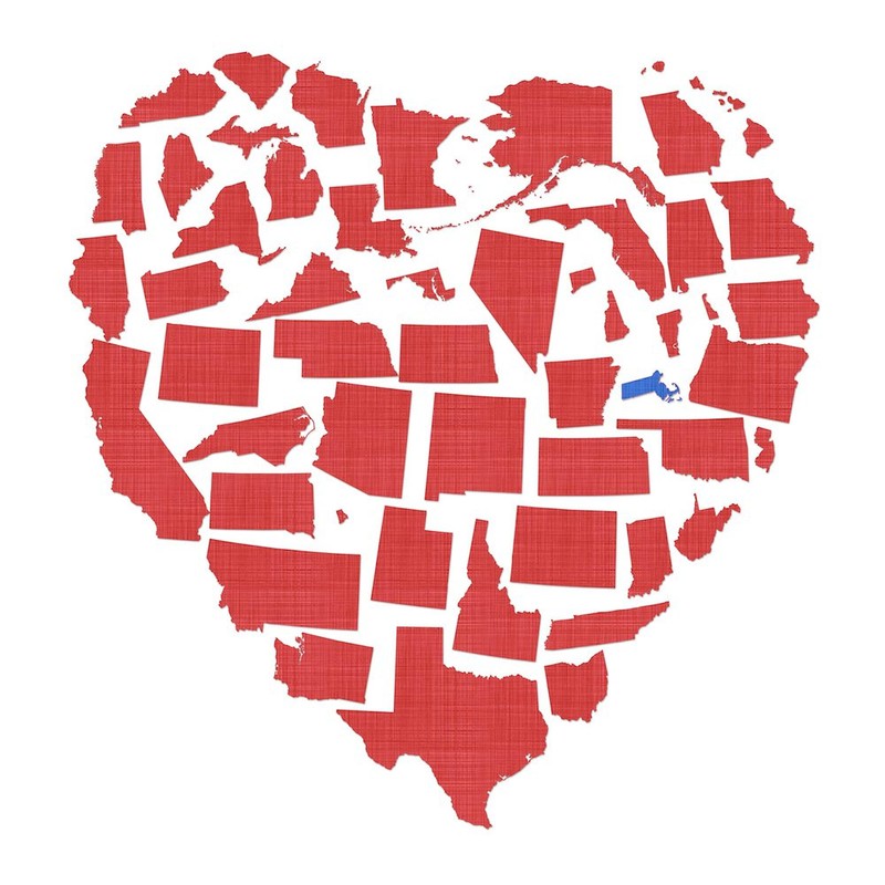 CafePress Massachusetts Folded Greeting Card Glossy