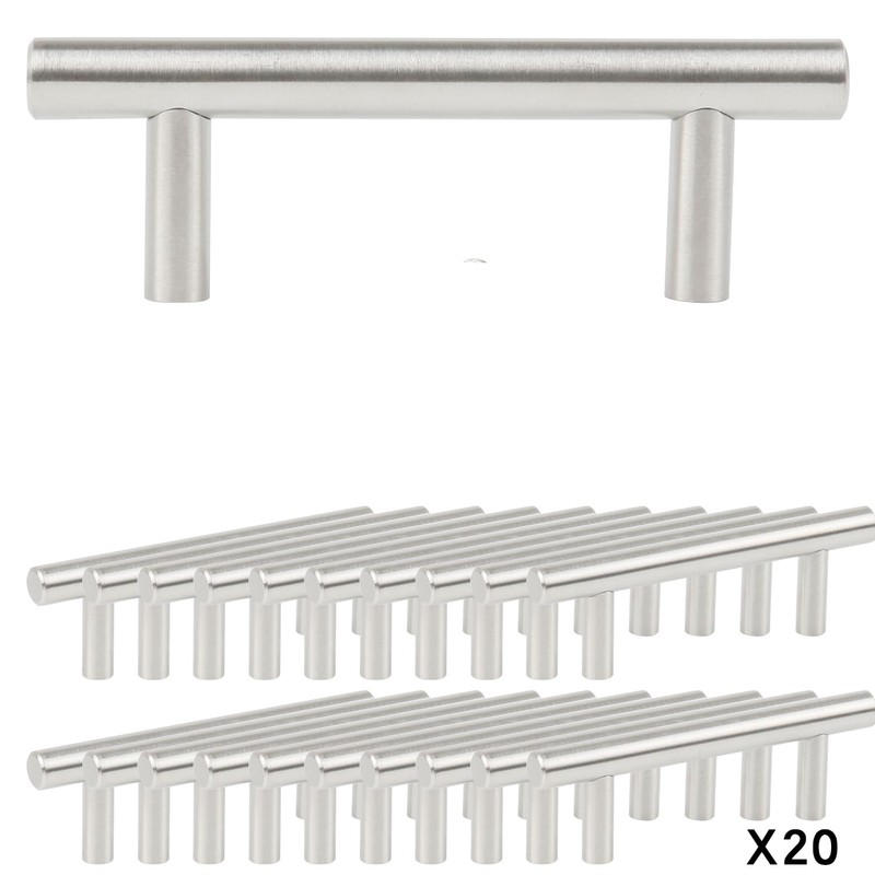 TRIXES Pack of 20 Stainless Steel 100mm Wide Cabinet Door