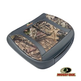 Mossy Oak Car Seat Cover, Luxury Faux Leather Front Bottom Seat Cushion Cover, Universal Anti-Slip with Wrap-Around Design and Storage Bags, Suitable for Most Vehicles - Gray Color