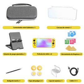 BuFan Accesorios NS Switch Lite 18 en 1 con Carcasa de Transporte de Switch Lite, Carcasa de videojuegos de Switch, Protector de Pantalla Switch Lite,Soporte Switch Lite