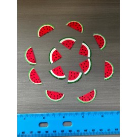 14 Watermelon Slices Iron on Fabric Appliques Pre-Cut