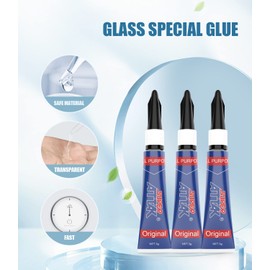 Ultra Strong Clear Super Glue - 3-Gram Tubes, Instant Adhesive Perfect for Ceramic, Wood, Metal, Rubber, Plastic, Glass | Ideal for DIY Projects - Easy Apply, Quick-Dry Formula, 3-Pack