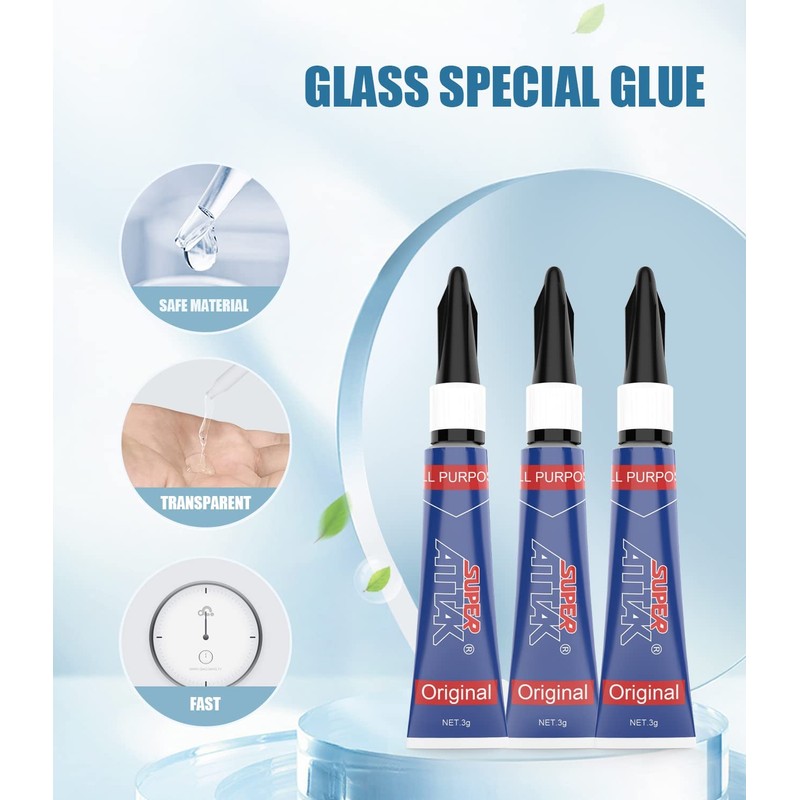 Ultra Strong Clear Super Glue - 3-Gram Tubes, Instant Adhesive
