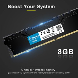 DDR3 RAM 16GB Kit (2x8GB) 1600MHz CL11 U-DIMM Wlizedle Desktop Memory PC3-12800 240-Pin 1.5V 2Rx8 Dual Rank Channel Non-ECC Unbuffered PC Computer Sdram Sticks Module Upgrade, Black