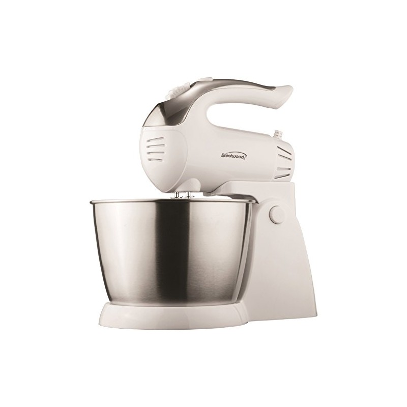 Brentwood Stand Mixer, 5-Speed + Turbo, White