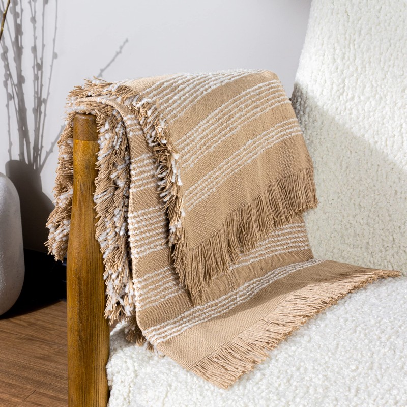 Hoem Jour Woven Fringed Throw,130 x 180cm