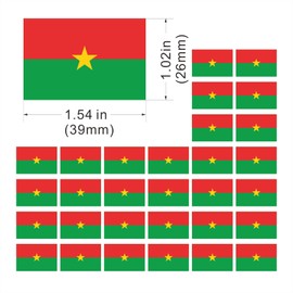 Womaha 30 Sheets Temporary Burkina Faso Flag Tattoos for Kids Adults Fans Fake Face Tattoo Stickers
